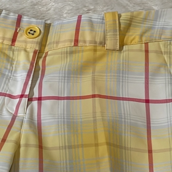 Nike Golf Shorts Tartan Plaid Shorts-Yellow/Red Size 4 - Picture 4 of 6
